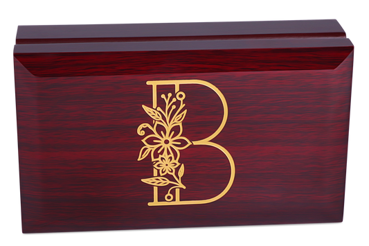 Personalized Wooden Jewelry Box for Women, Girls - Custom Engraved Initial Monogrammed Portable Jewelry Box for Her